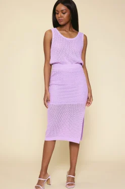 SKIES ARE BLUE Knit Side Slit Skirt* Skirts