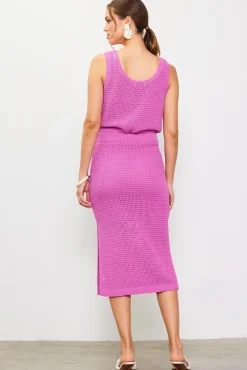 SKIES ARE BLUE Knit Side Slit Skirt* Skirts