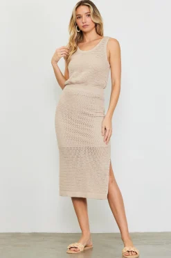 SKIES ARE BLUE Knit Side Slit Skirt* Skirts