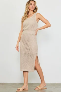 SKIES ARE BLUE Knit Side Slit Skirt* Skirts