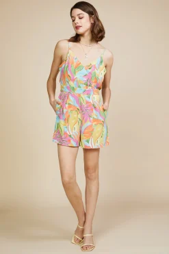 SKIES ARE BLUE Lily Back Tie Surplice Romper* Jumpsuits