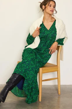 SKIES ARE BLUE Lily Print Longsleeve Maxi Dress* Maxi Dresses