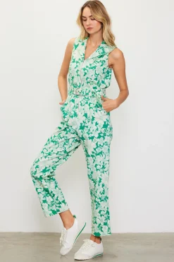 SKIES ARE BLUE Lily Print Twill Sleeveless Jumpsuit* Jumpsuits