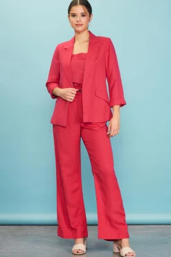 SKIES ARE BLUE Linen Blend Three-Quarter Sleeve Blazer* Blazers