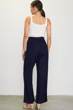 SKIES ARE BLUE Linen Blend Wide Leg Trousers* Pants