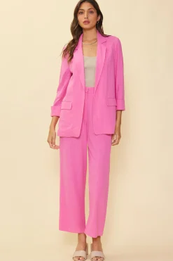 SKIES ARE BLUE Linen Cuffed Sleeve Blazer* Blazers