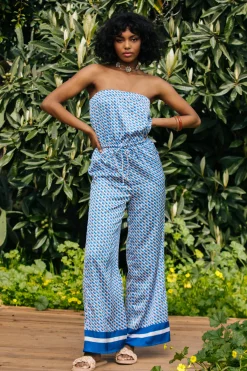 SKIES ARE BLUE Livia Bandana Print Jumpsuit* Jumpsuits