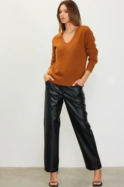 SKIES ARE BLUE Longsleeve V Neck Sweater* Long Sleeve Tops|Sweaters