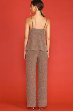 SKIES ARE BLUE Lurex Cowl Neck Cami* Sleeveless Tops