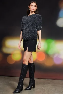 SKIES ARE BLUE Lurex Fuzzy Sweater* Sweaters