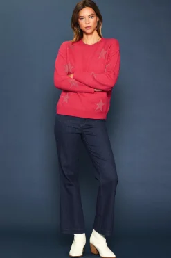 SKIES ARE BLUE Lurex Star Print Sweater* Sweaters