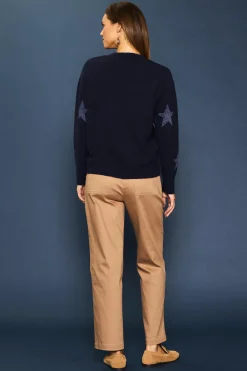SKIES ARE BLUE Lurex Star Print Sweater* Sweaters