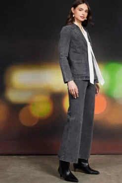 SKIES ARE BLUE Lydia Rhinestone Denim Blazer* Blazers