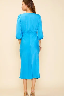 SKIES ARE BLUE Mariela Front Slit Midi Dress* Midi Dresses