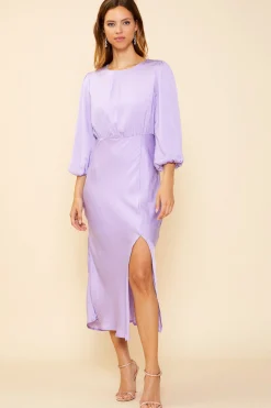 SKIES ARE BLUE Mariela Front Slit Midi Dress* Midi Dresses
