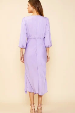 SKIES ARE BLUE Mariela Front Slit Midi Dress* Midi Dresses