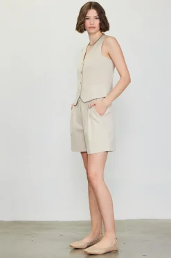 SKIES ARE BLUE Mélange Tailored Vest* Sleeveless Tops