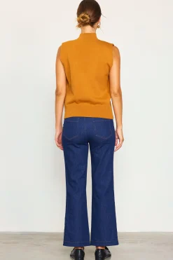 SKIES ARE BLUE Mock Neck Sleeveless Knit Top* Short Sleeve Tops