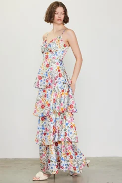 SKIES ARE BLUE Natalia Floral Tiered Maxi Dress* Maxi Dresses