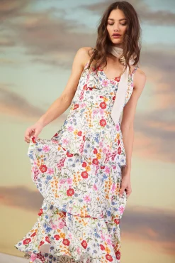 SKIES ARE BLUE Natalia Floral Tiered Maxi Dress* Maxi Dresses