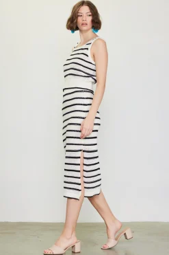 SKIES ARE BLUE Nautical Stripe Crochet Skirt* Skirts