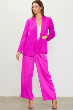 SKIES ARE BLUE Neon Satin Welt Pocket Blazer* Blazers