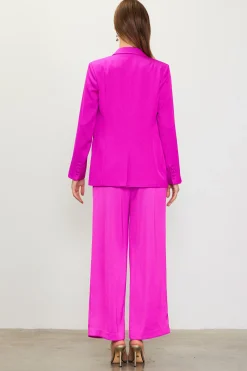 SKIES ARE BLUE Neon Satin Welt Pocket Blazer* Blazers