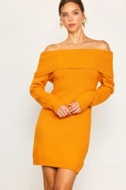 SKIES ARE BLUE Off Shoulder Mini Sweater Dress* Mini Dresses|Sweaters