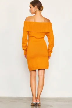 SKIES ARE BLUE Off Shoulder Mini Sweater Dress* Mini Dresses|Sweaters