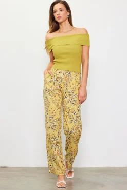 SKIES ARE BLUE Off Shoulder Ribbed Knit Top* Sleeveless Tops