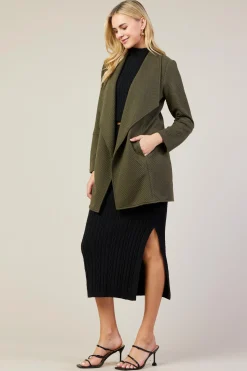 SKIES ARE BLUE Open Front Knit Cardigan* Outerwear