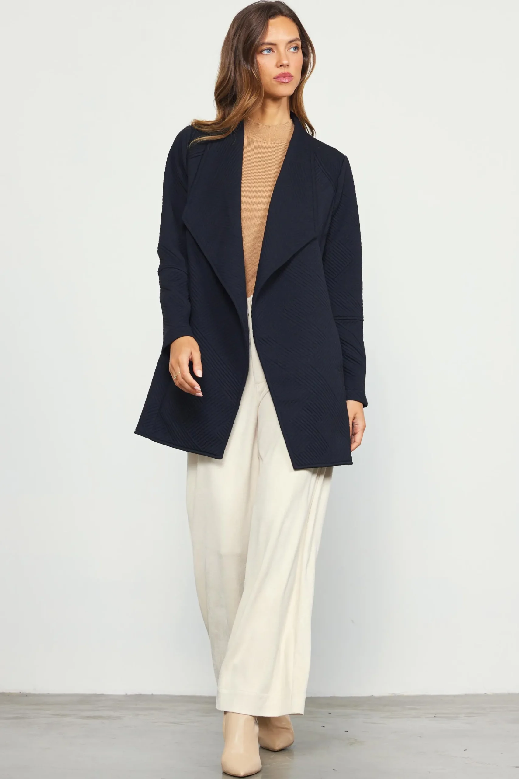 SKIES ARE BLUE Open Front Knit Cardigan* Outerwear