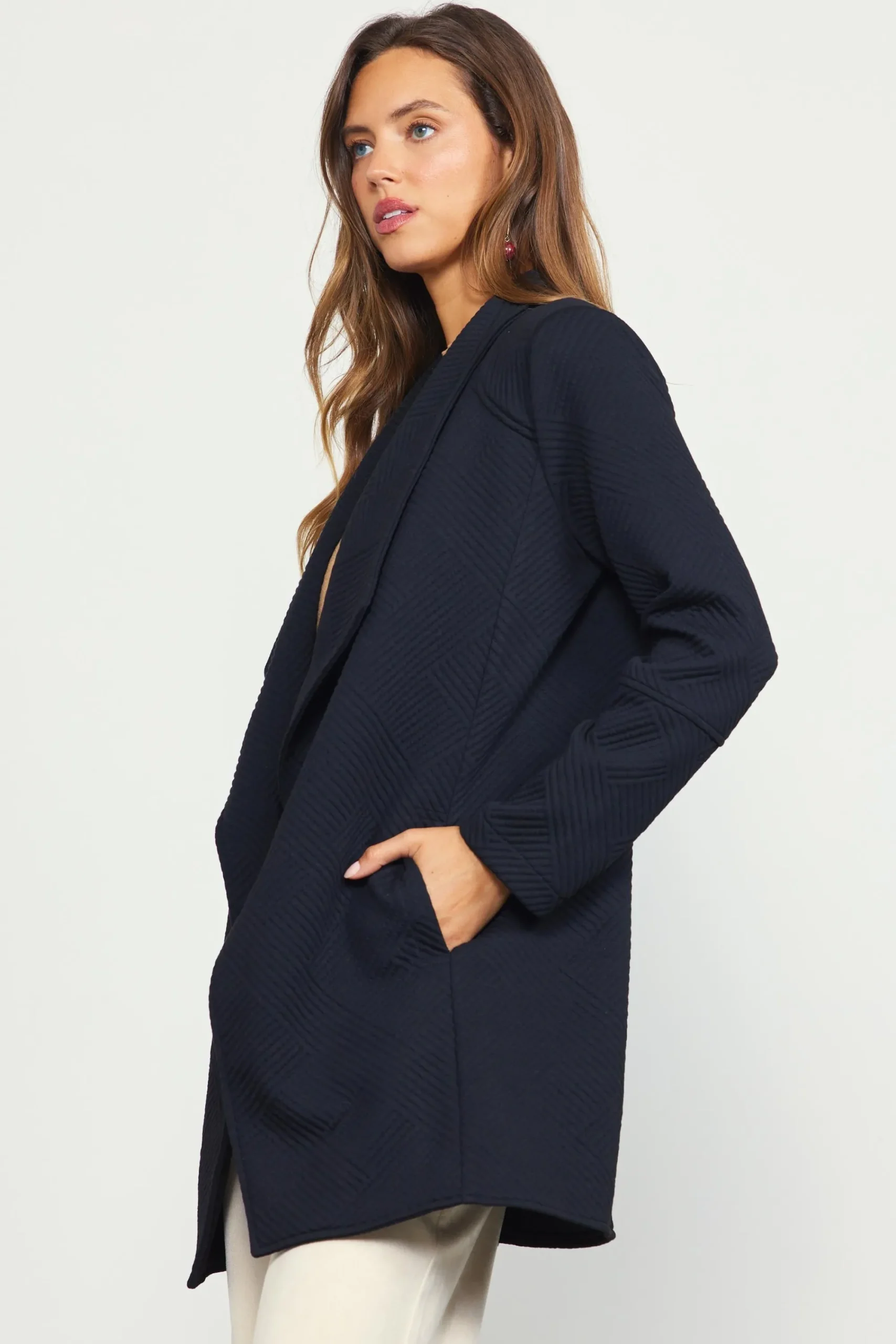 SKIES ARE BLUE Open Front Knit Cardigan* Outerwear