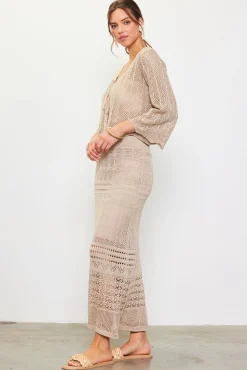 SKIES ARE BLUE Open Knit Midi Skirt* Skirts