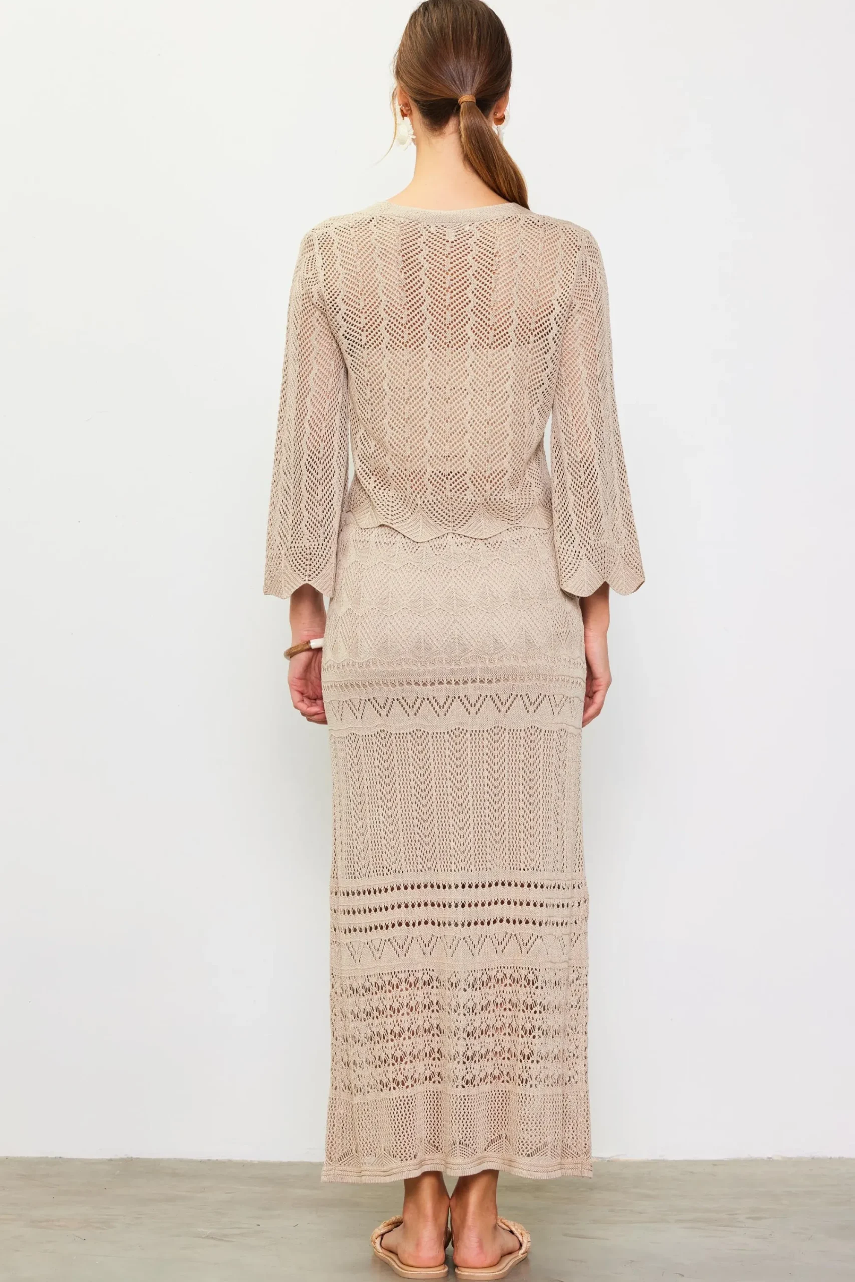 SKIES ARE BLUE Open Knit Midi Skirt* Skirts