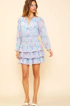 SKIES ARE BLUE Paisley Print Long Sleeve Dress* Mini Dresses