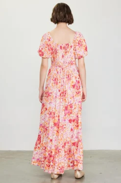 SKIES ARE BLUE Peachy Floral Print Maxi Dress* Maxi Dresses