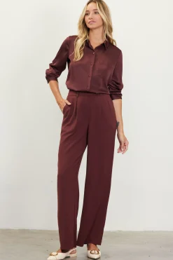SKIES ARE BLUE Pintuck Wide Leg Trousers* Pants
