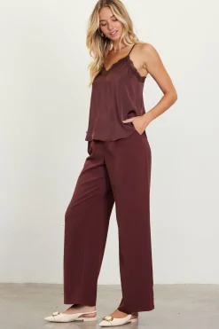 SKIES ARE BLUE Pintuck Wide Leg Trousers* Pants