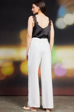 SKIES ARE BLUE Pintuck Wide Leg Trousers* Pants