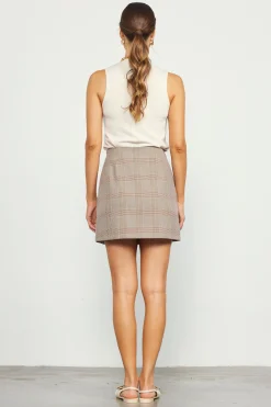 SKIES ARE BLUE Plaid Side Slit Mini Skirt* Skirts|Shorts