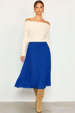 SKIES ARE BLUE Pleated Floral Midi Skirt* Skirts