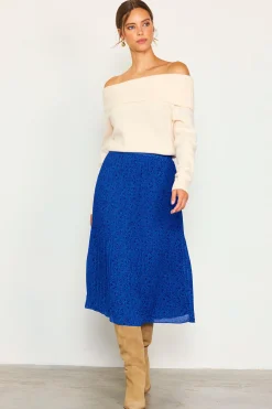 SKIES ARE BLUE Pleated Floral Midi Skirt* Skirts