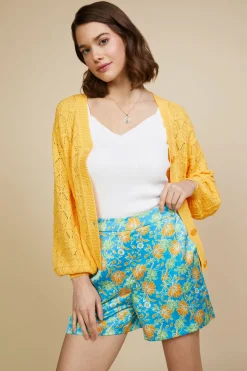 SKIES ARE BLUE Pointelle Long Sleeve Cardigan* Outerwear|Sweaters