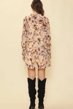 SKIES ARE BLUE Poppy Motif Mock Neck Dress* Mini Dresses