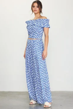 SKIES ARE BLUE Printed Wide-Leg Pants* Pants