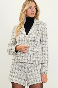 SKIES ARE BLUE Raina Plaid Tweed Jacket* Blazers