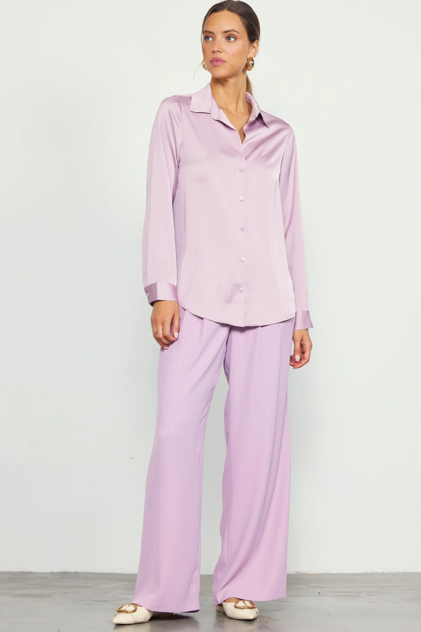 SKIES ARE BLUE Recycled Button Down Top* Blouses|Long Sleeve Tops