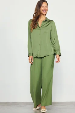 SKIES ARE BLUE Recycled Button Down Top* Blouses|Long Sleeve Tops