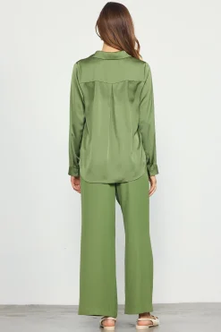 SKIES ARE BLUE Recycled Button Down Top* Blouses|Long Sleeve Tops